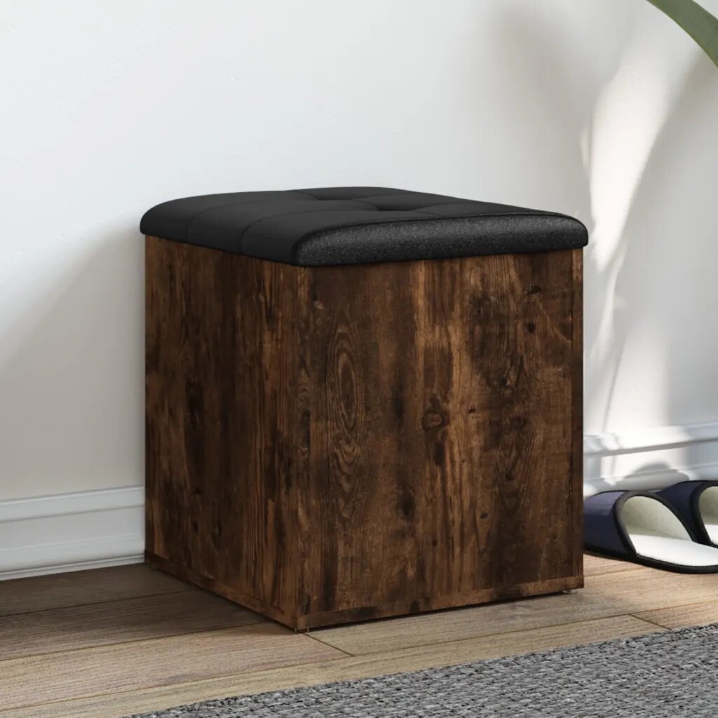 vidaXL Пейка за съхранение опушен дъб 42x42x45 см инженерно дърво