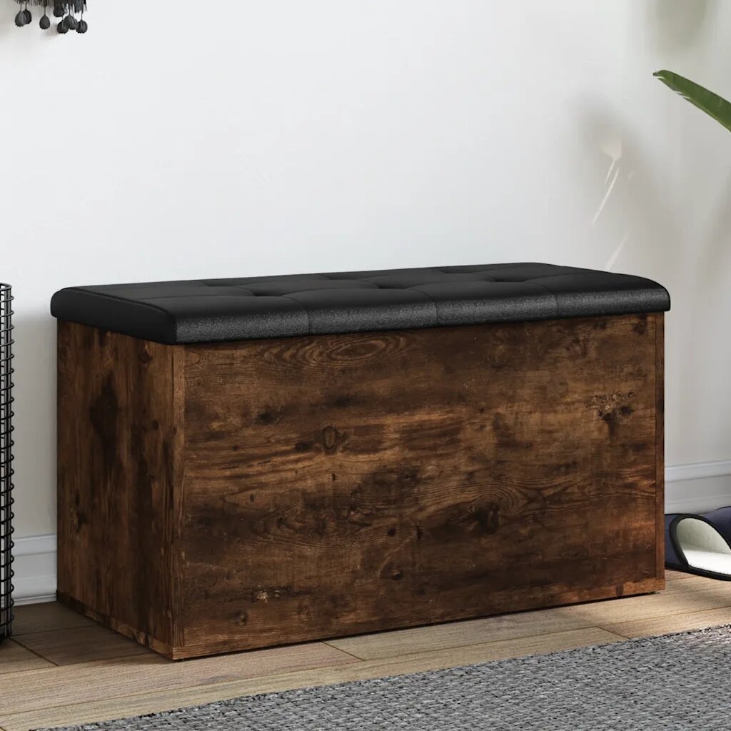 vidaXL Пейка за съхранение опушен дъб 82x42x45 см инженерно дърво