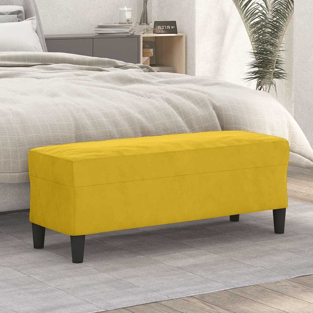 vidaXL Пейка жълта 100x35x41 см кадифе
