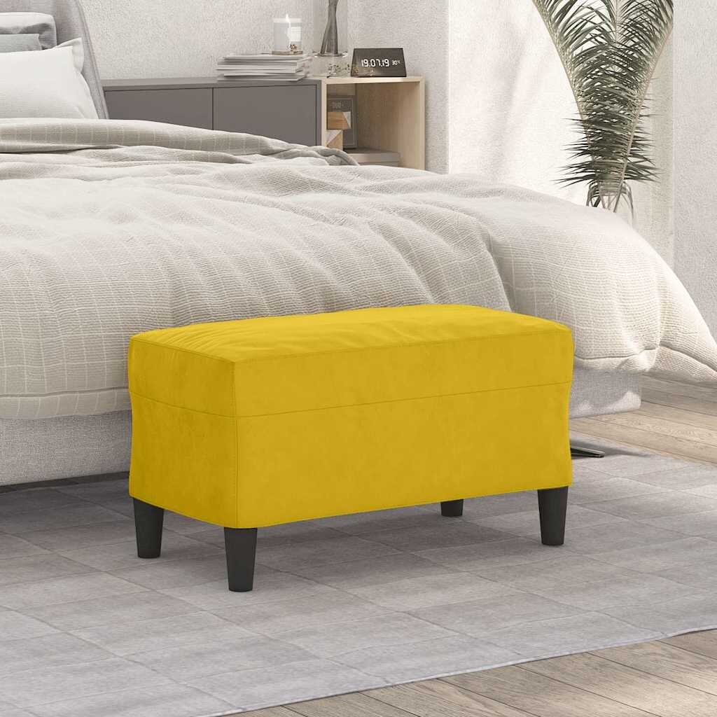 vidaXL Пейка жълта 70x35x41 см кадифе