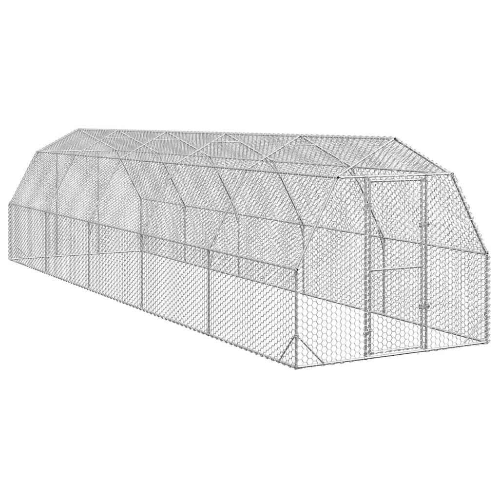 vidaXL Пилешки бяг 25x10x225 m Поцинкована стомана