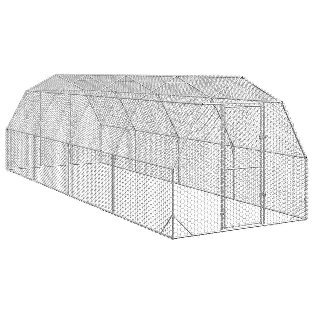 vidaXL Пилешки бяг 25x8x225 m Поцинкована стомана