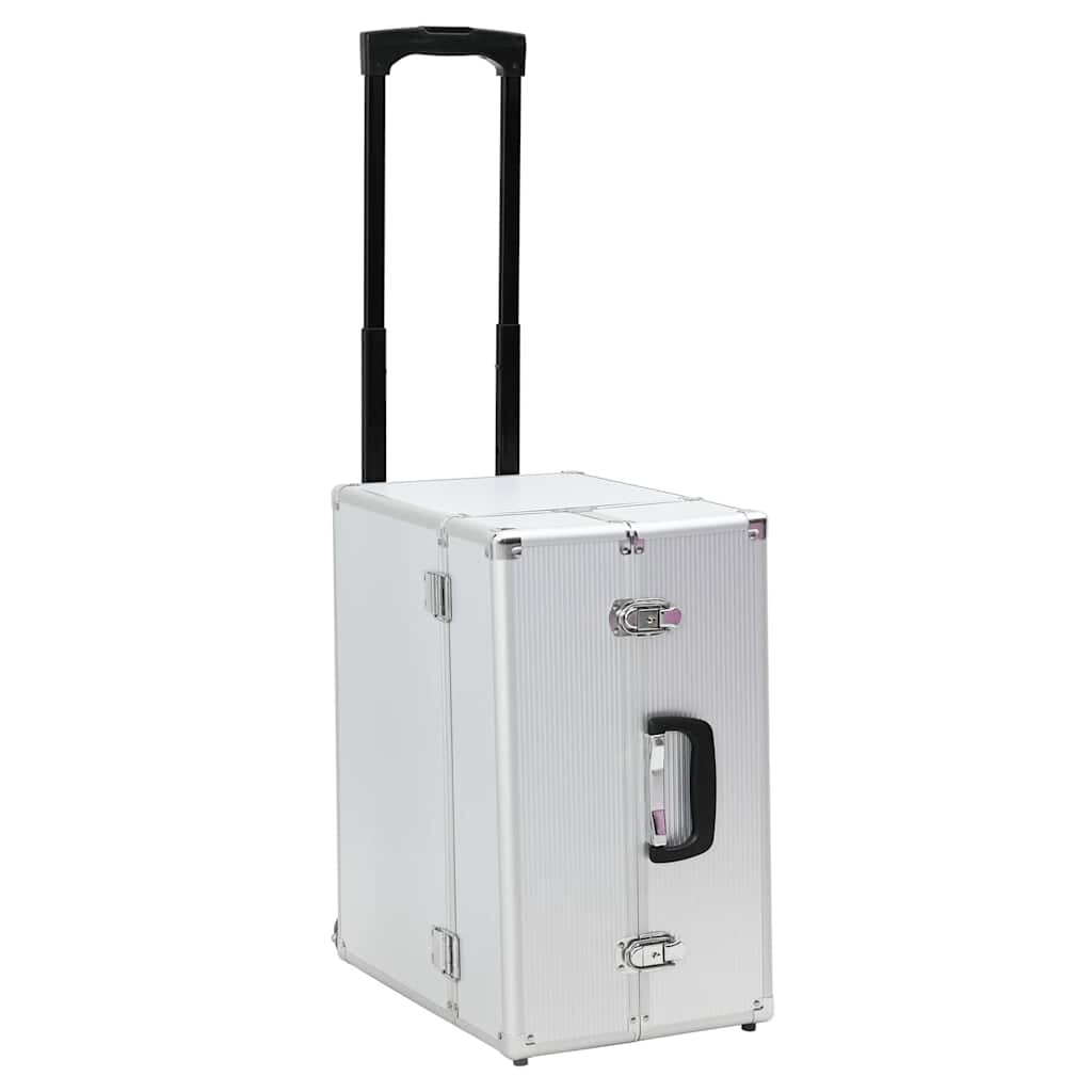 vidaXL Пилотски куфар 47x39x27 см сребърен алуминий