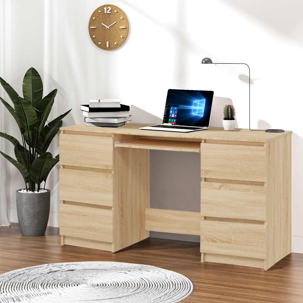 vidaXL Писалище дъб сонома 140x50x77 см инженерно дърво