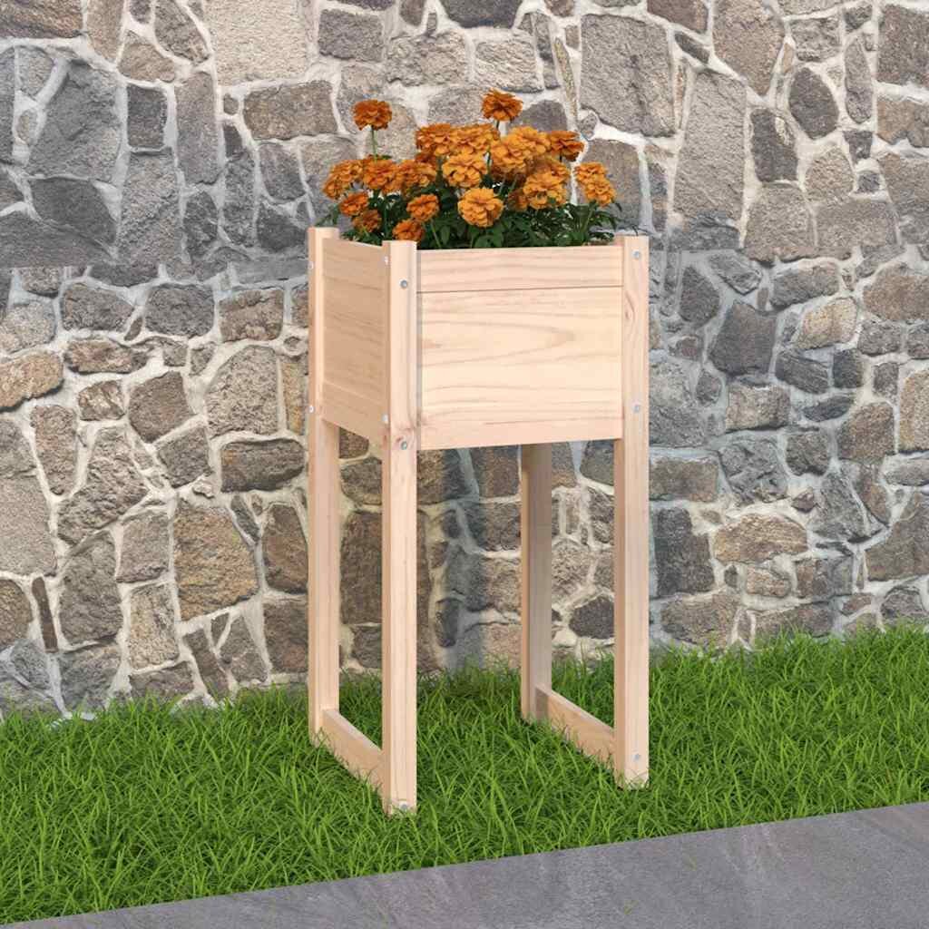 vidaXL Плантер 40x40x81 см борово дърво масив