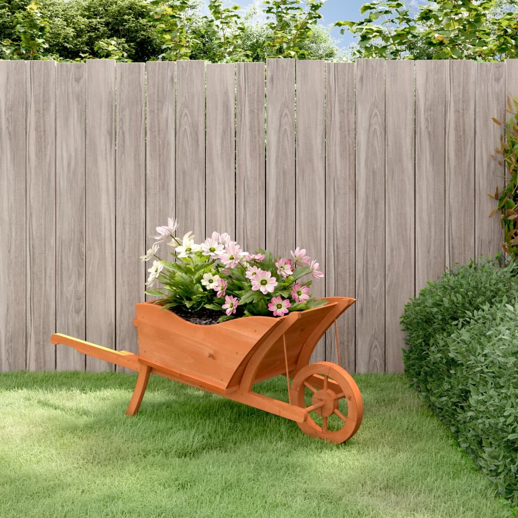 vidaXL Плантер количка 128x455x43 см масивна ела