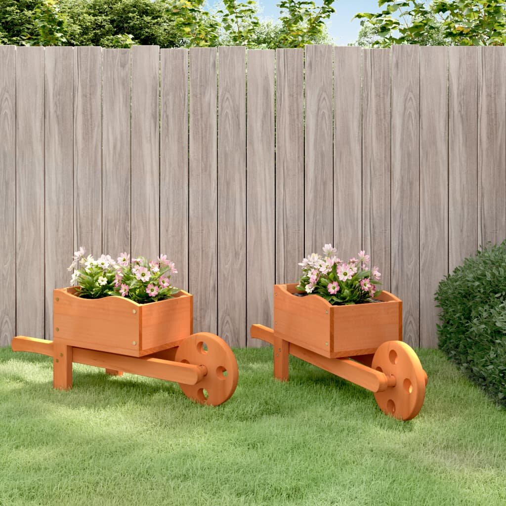 vidaXL Плантери колички 2 бр 47x15x19 см масивна ела