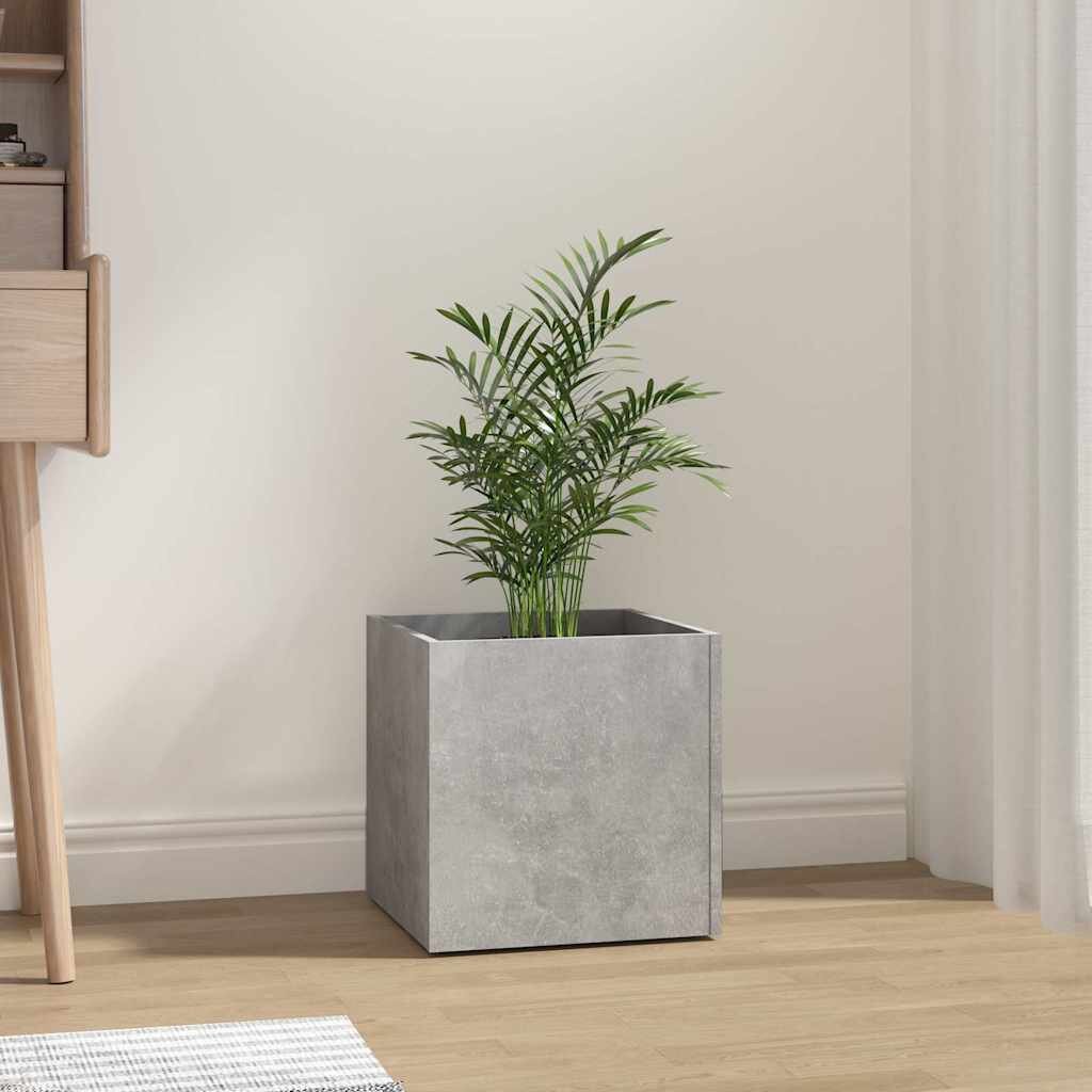 vidaXL Плантерна кутия бетонно сива 40x40x40 см инженерно дърво
