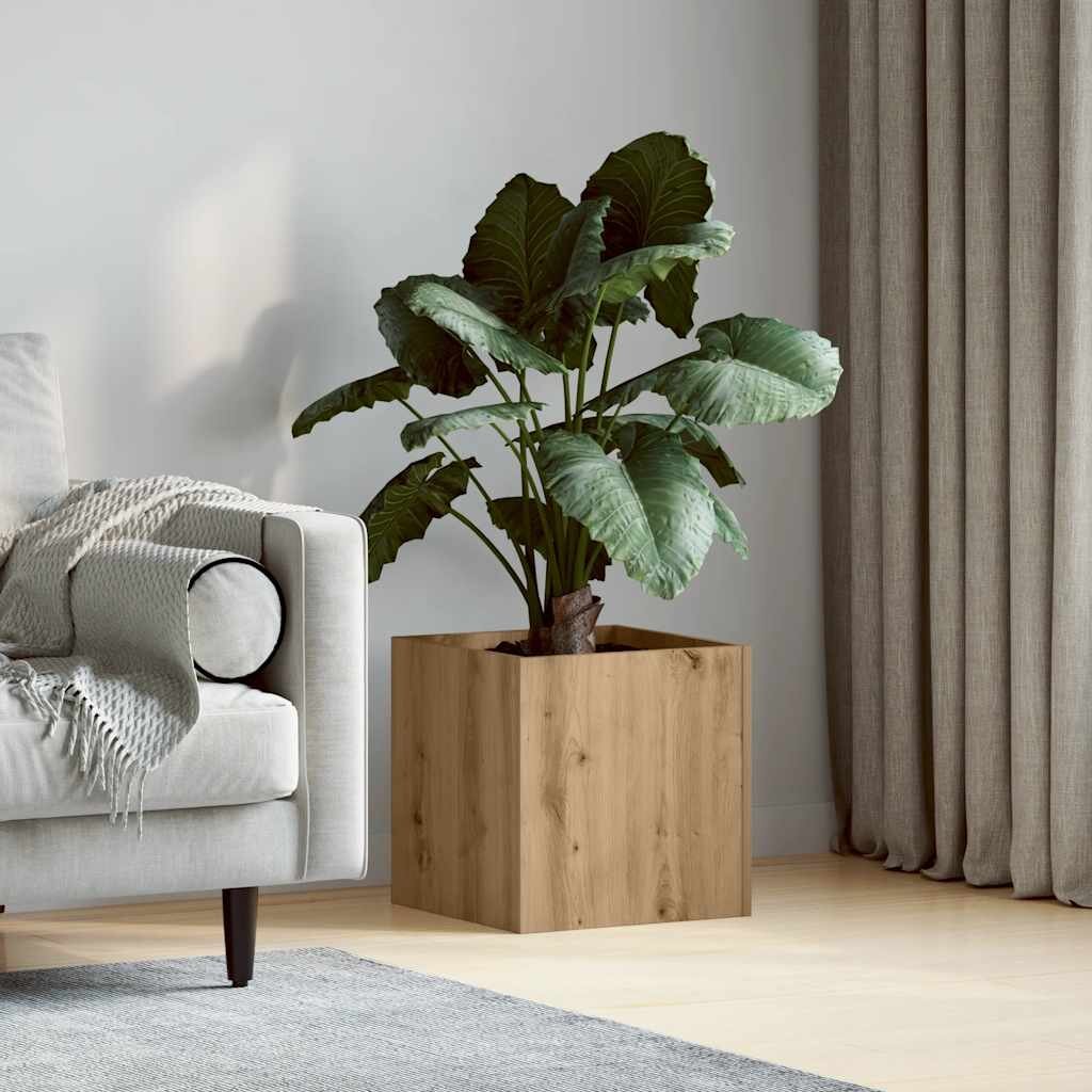 vidaXL Плантерна кутия дъб артизан 40x40x40 см инженерно дърво