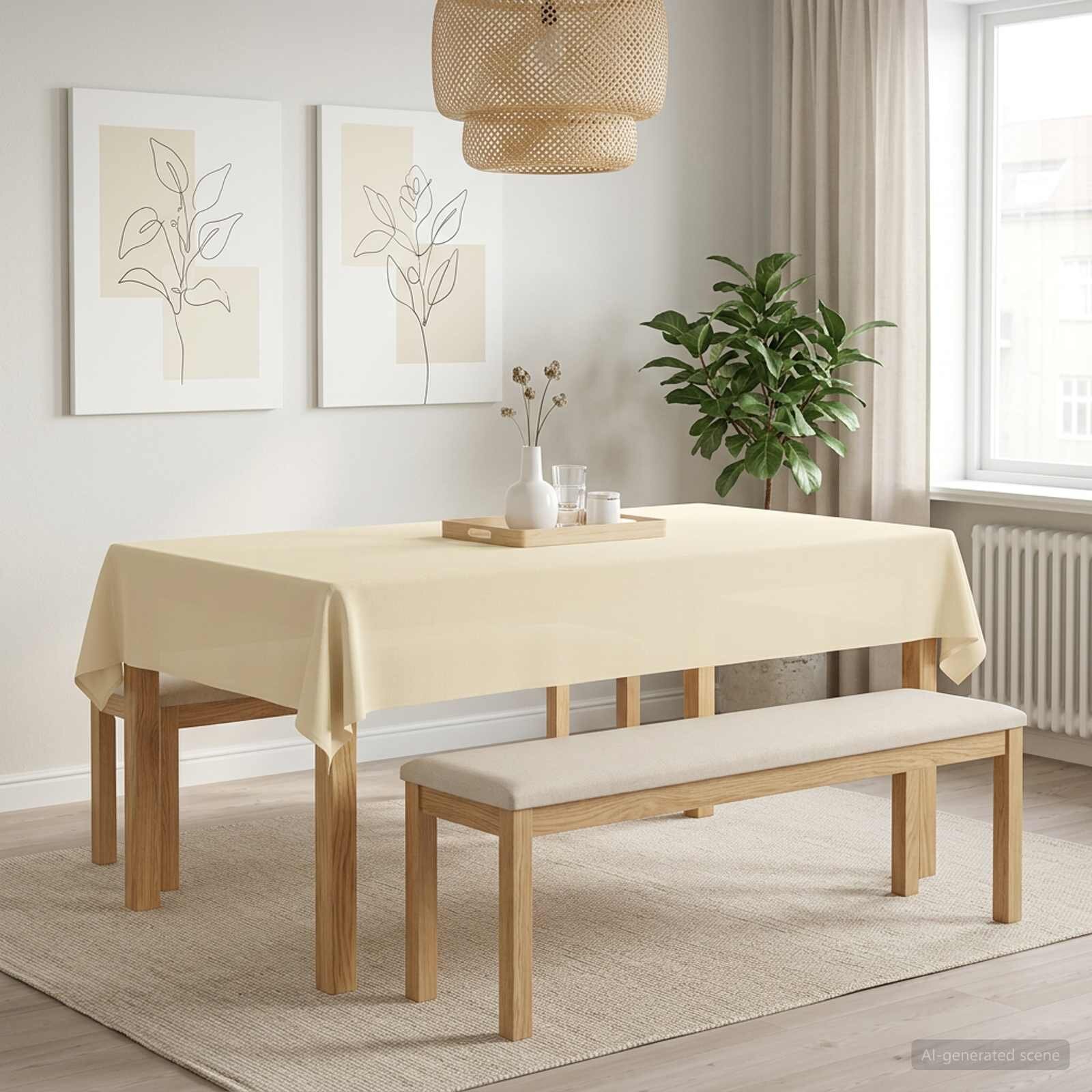 vidaXL Плат за маса 5 бр. Кремавобяло 140 x 220 cm Полиестер