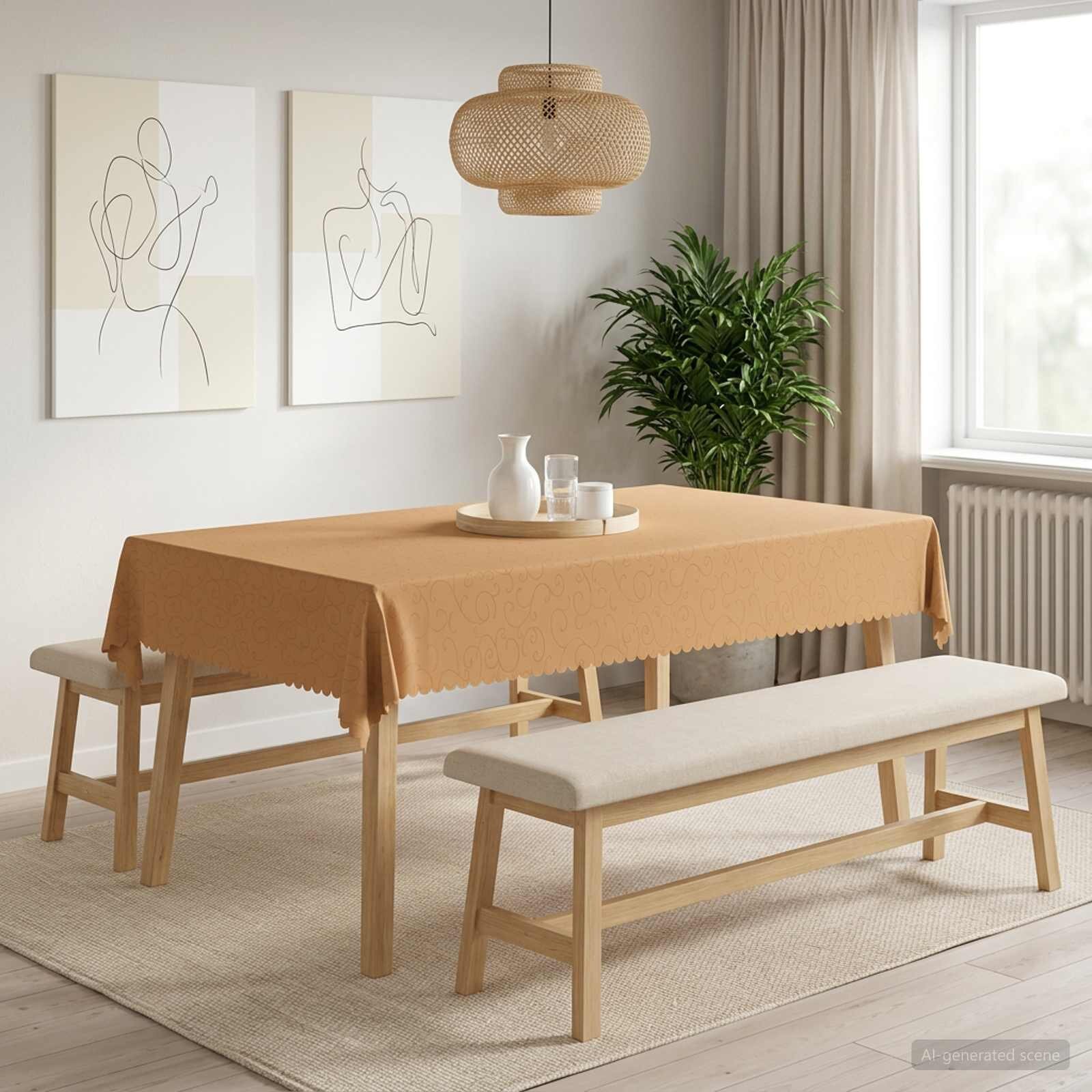 vidaXL Плат за маса 5 бр. Правоъгълна Бежово 140 x 220 cm