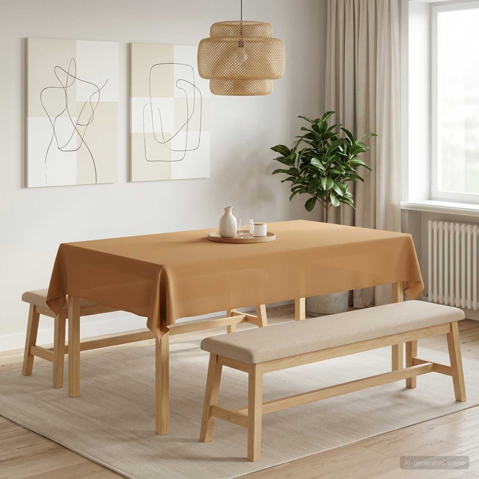 vidaXL Плат за маса 5 бр. Правоъгълна Бежово 140 x 260 cm Полиестер