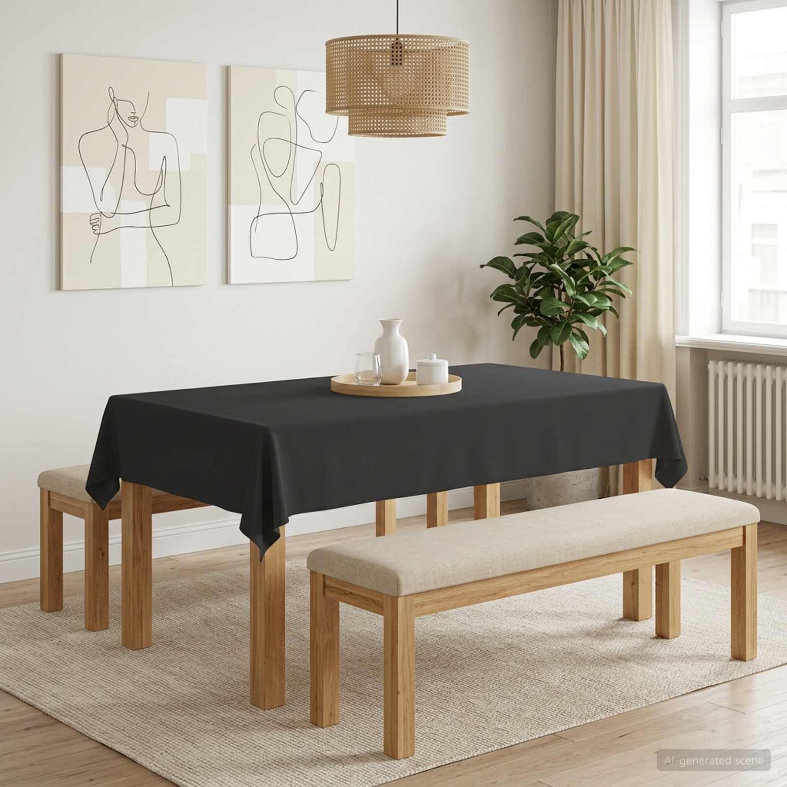 vidaXL Плат за маса 5 бр. Правоъгълна Тъмносиво 110 x 160 cm Полиестер