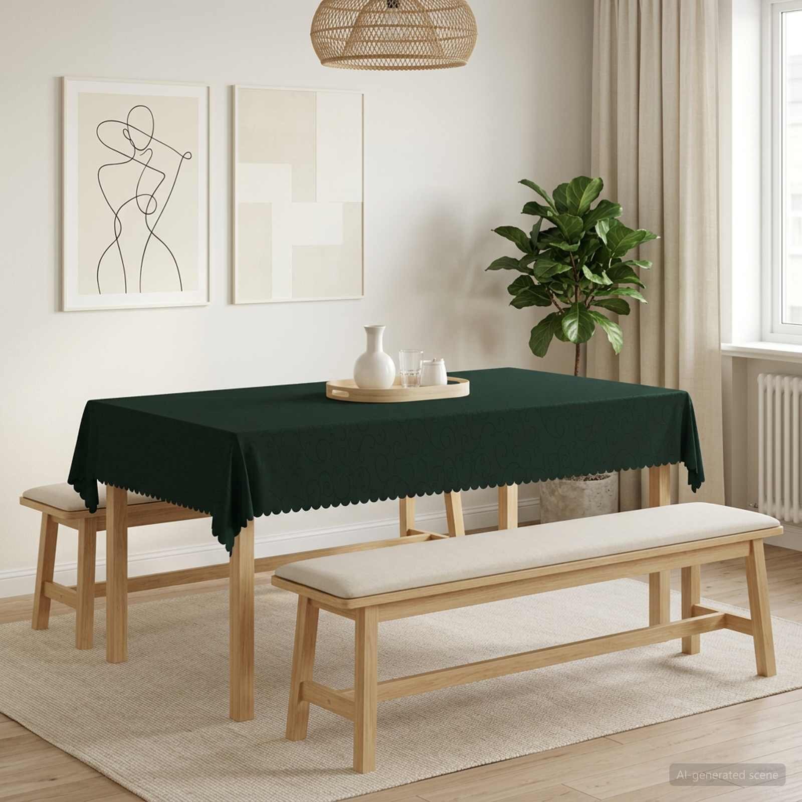 vidaXL Плат за маса 5 бр. Правоъгълна Тъмнозелено 140 x 220 cm
