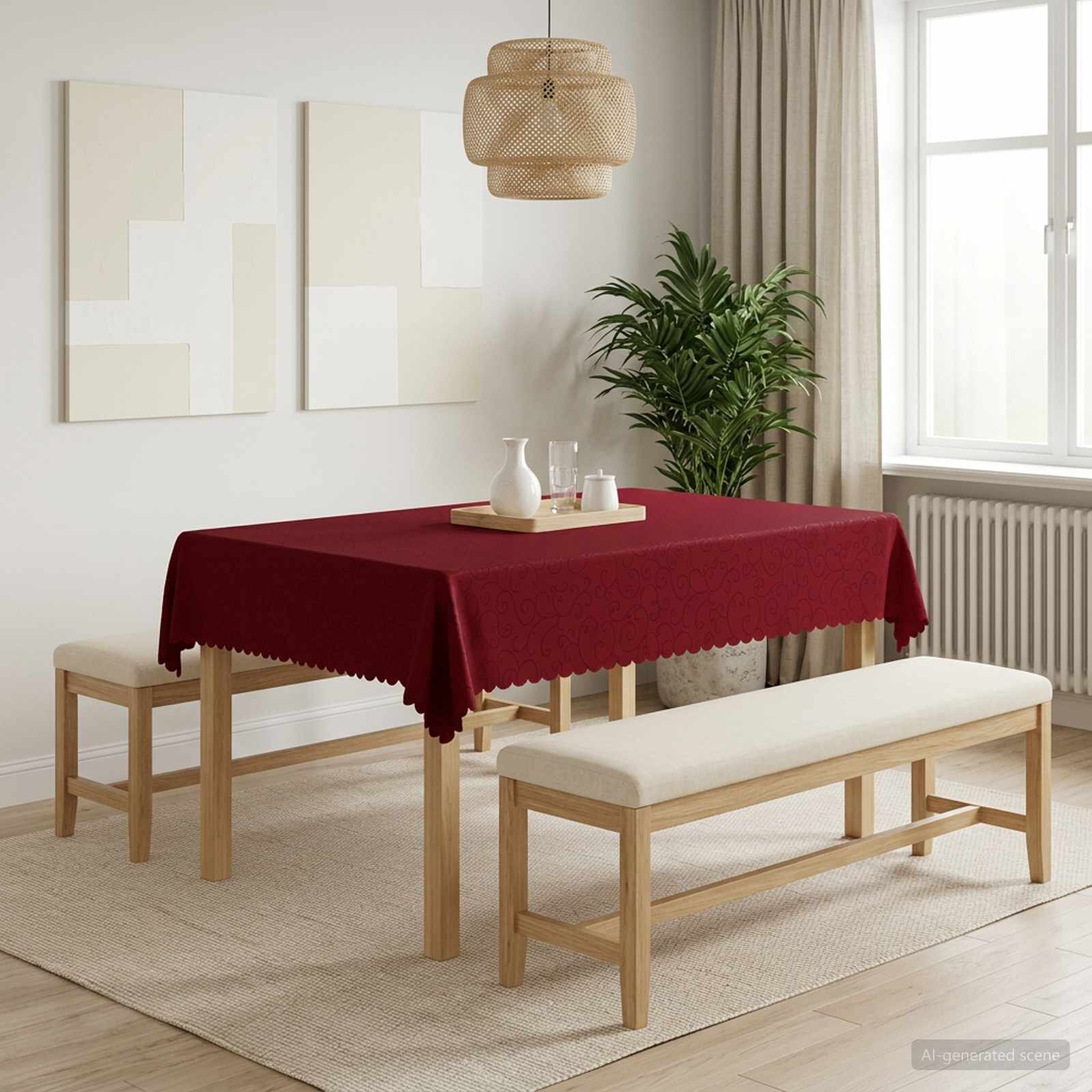 vidaXL Плат за маса 5 бр. Правоъгълна Виненочервен 140 x 160 cm