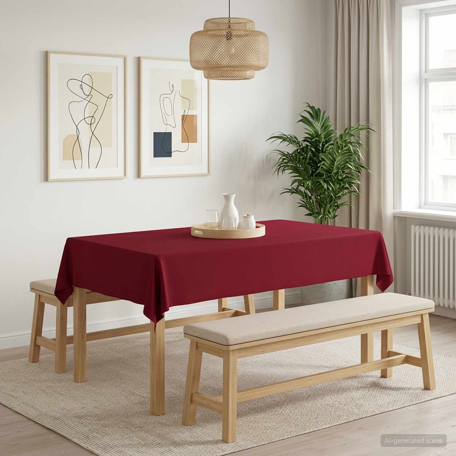 vidaXL Плат за маса 5 бр. Правоъгълна Виненочервен 140 x 260 cm