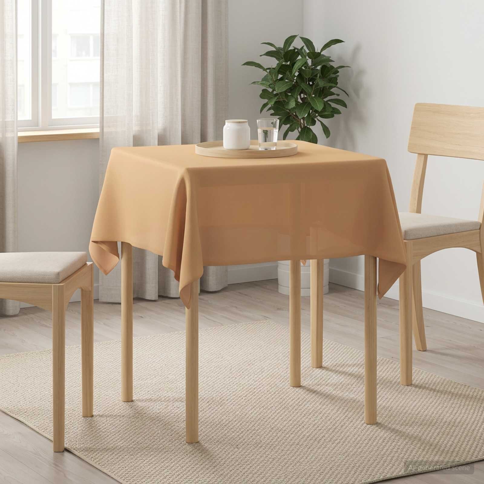 vidaXL Плат за маса Квадратна Бежово 110 x 110 cm Полиестер