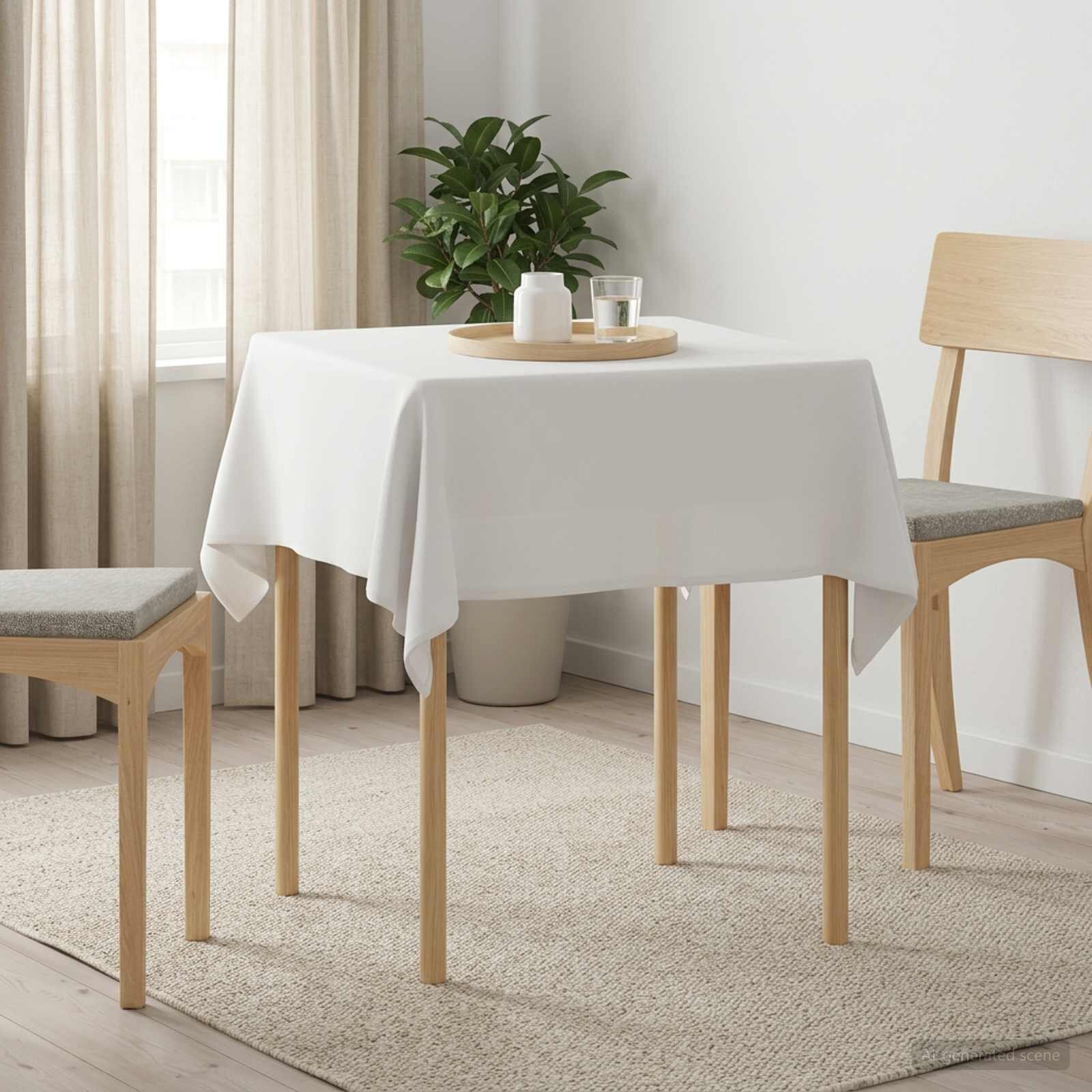 vidaXL Плат за маса Квадратна Бяло 90 x 90 cm Полиестер