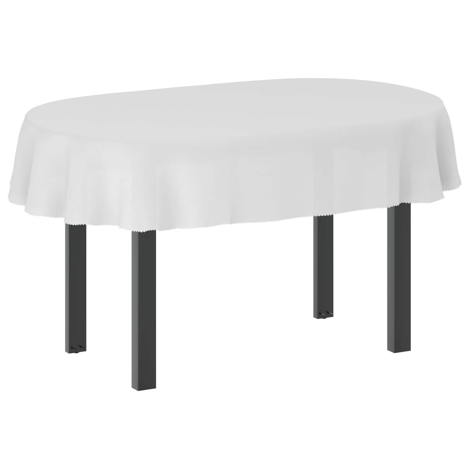 vidaXL Плат за маса Овална Бяло 160 x 220 cm Полиестер
