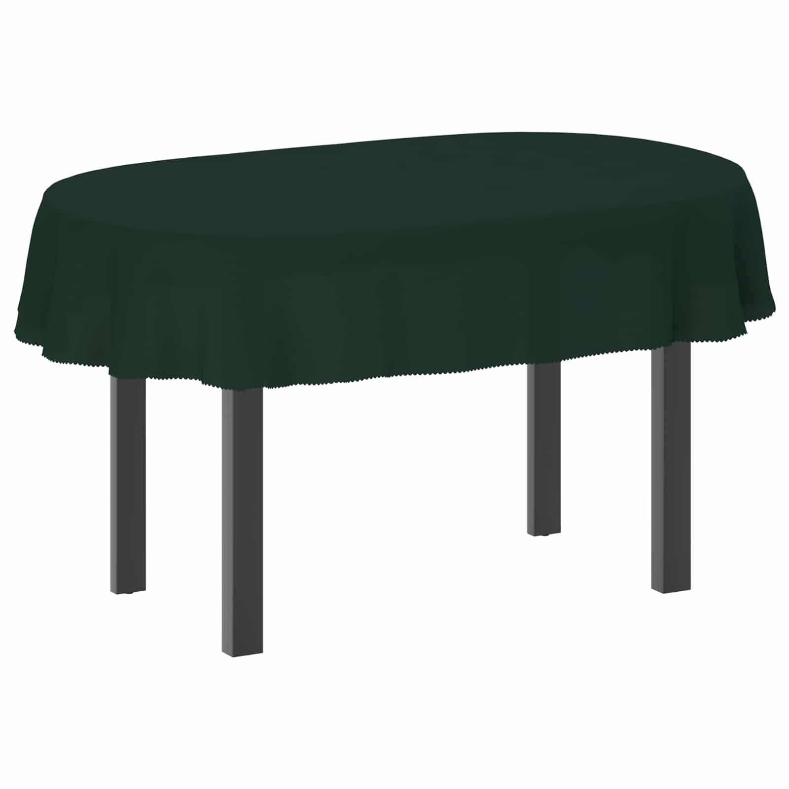 vidaXL Плат за маса Овална Тъмнозелено 160 x 220 cm Полиестер