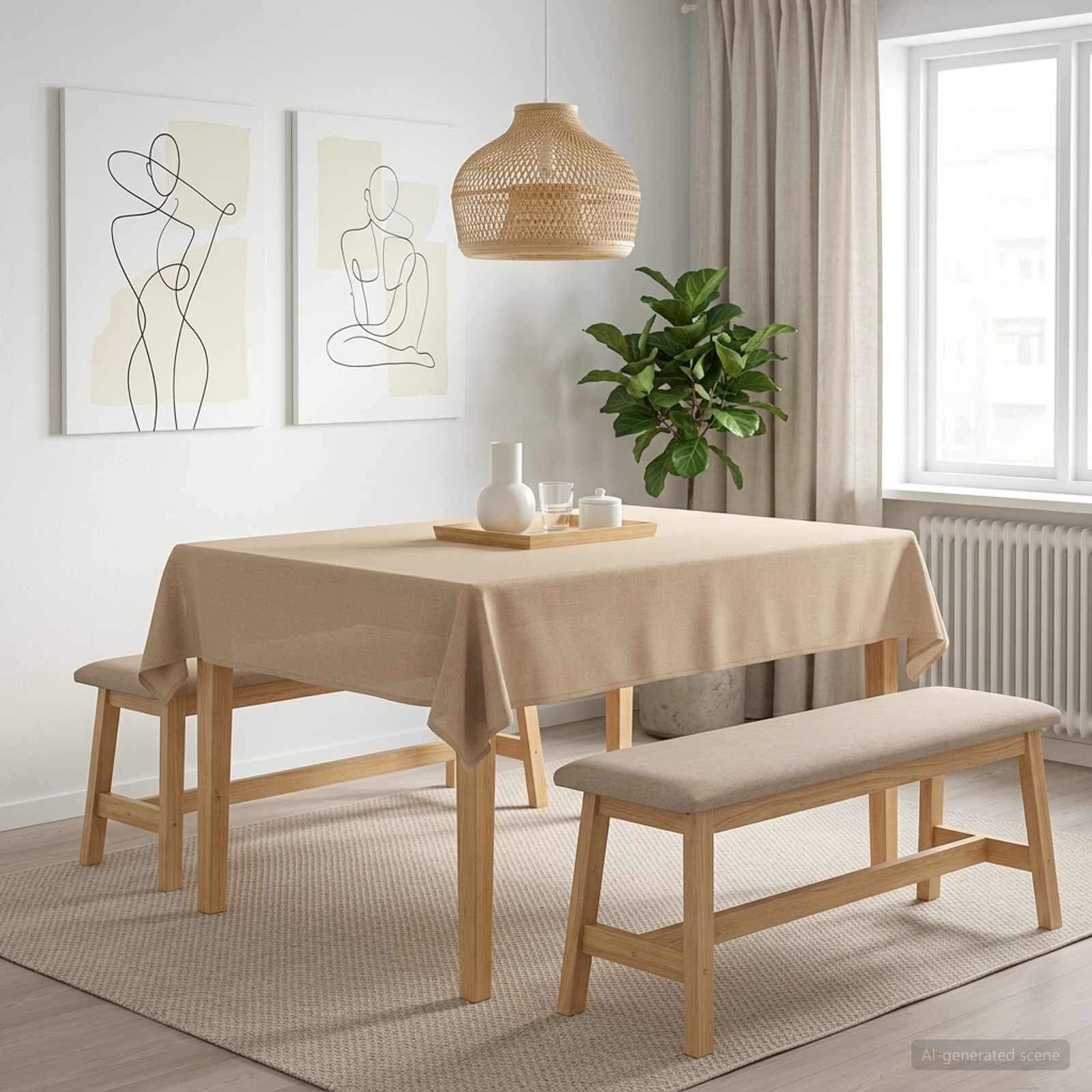 vidaXL Плат за маса Правоъгълна Бежово 140 x 160 cm