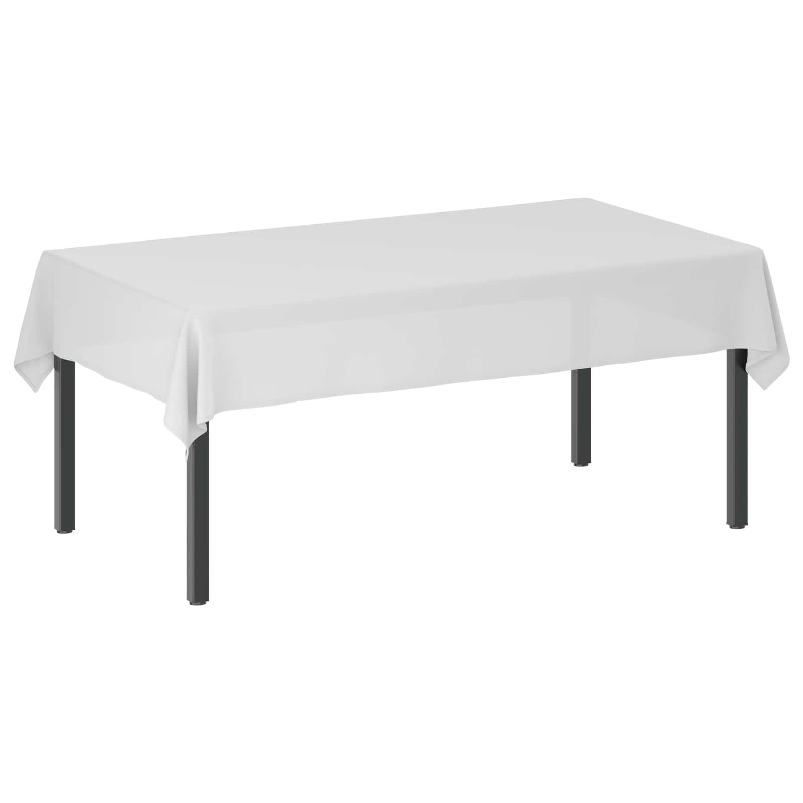 vidaXL Плат за маса Правоъгълна Бяло 140 x 220 cm Полиестер