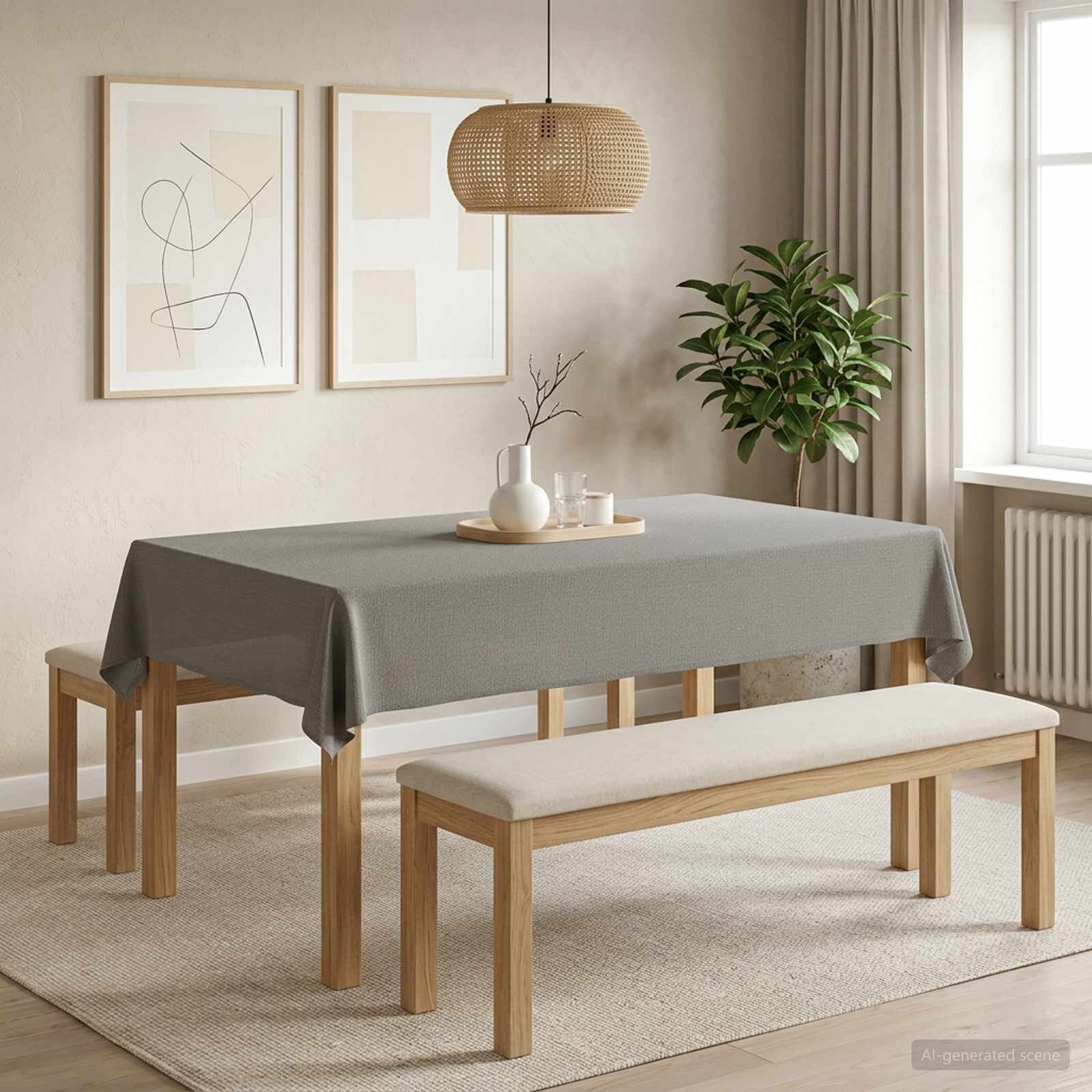 vidaXL Плат за маса Правоъгълна Светлосиво 140 x 260 cm