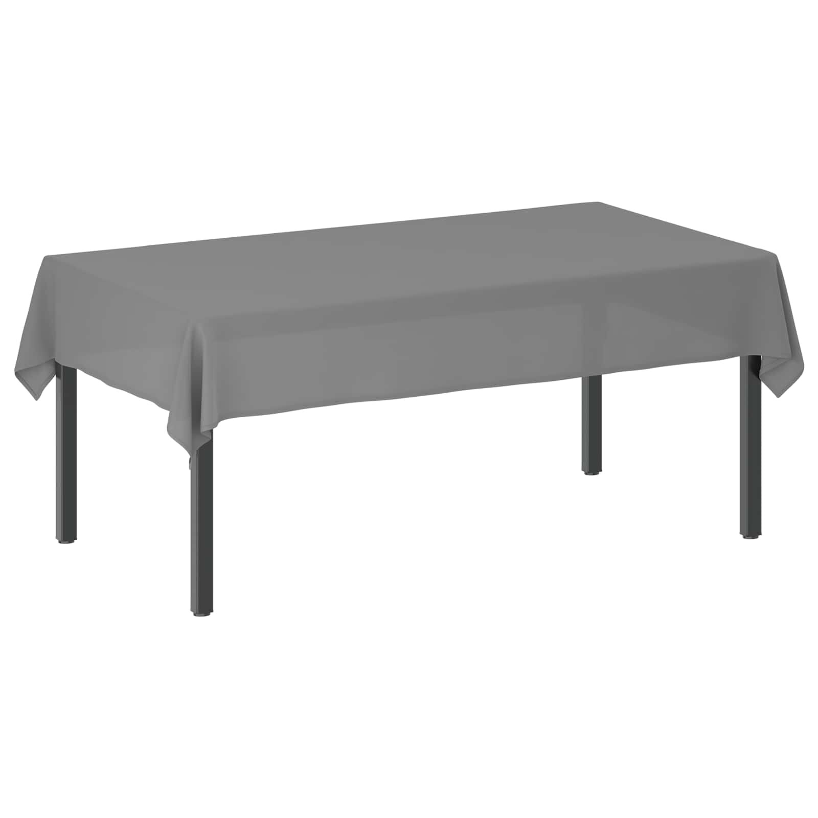 vidaXL Плат за маса Правоъгълна Светлосиво 140 x 260 cm Полиестер