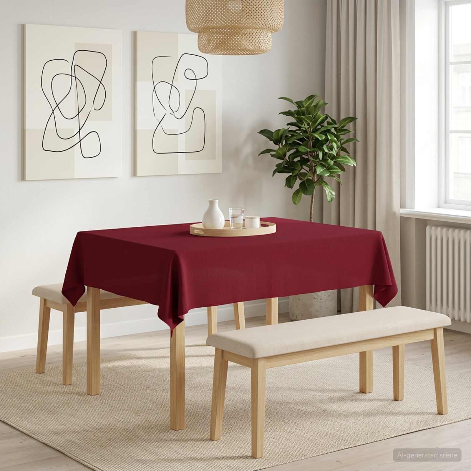 vidaXL Плат за маса Правоъгълна Виненочервен 140 x 160 cm