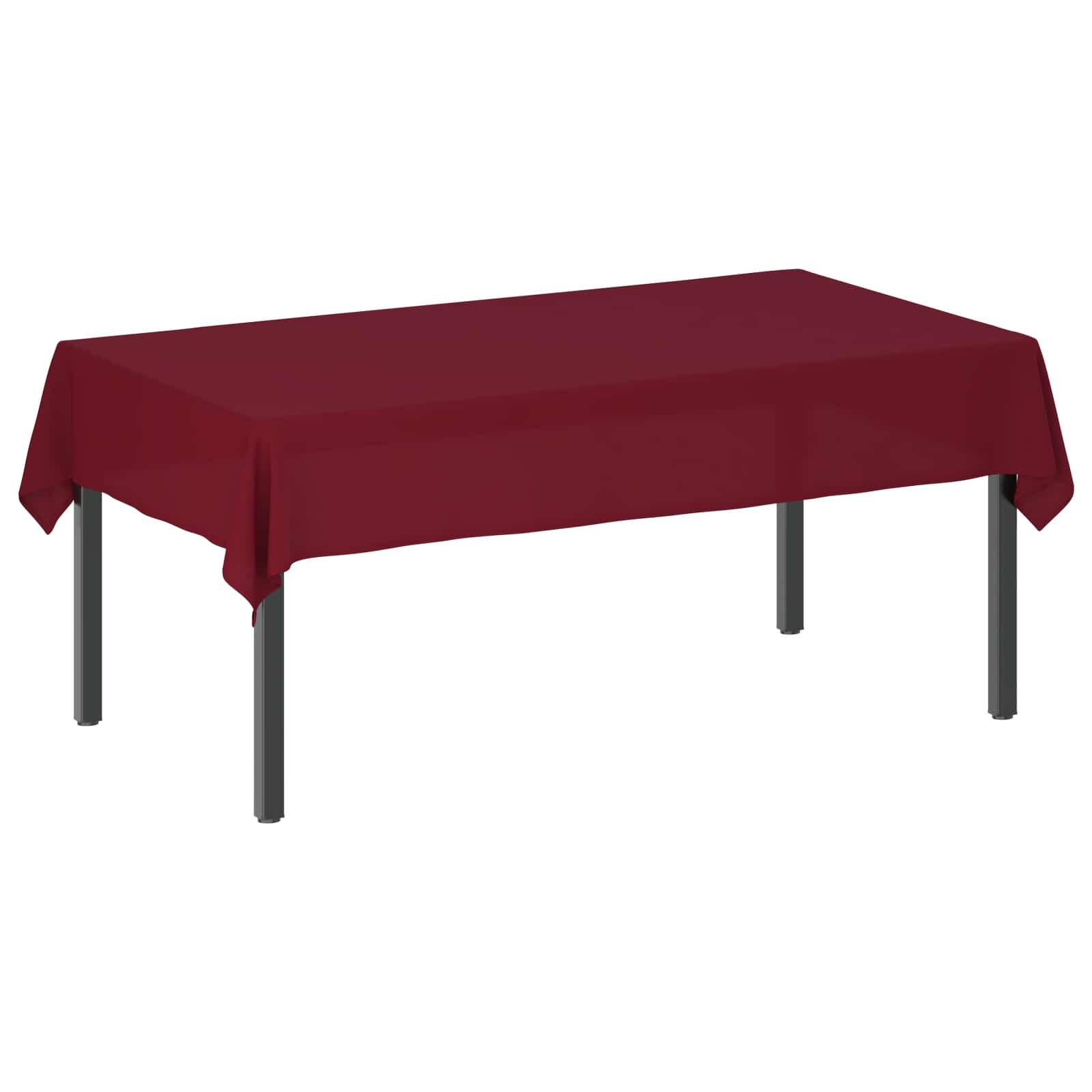 vidaXL Плат за маса Правоъгълна Виненочервен 140 x 260 cm Полиестер