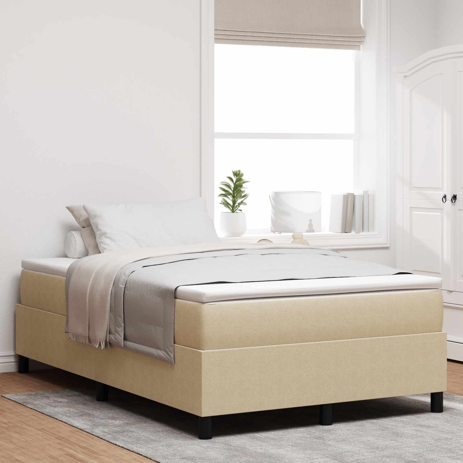 vidaXL Платформено легло Сивозелен 120 x 190 cm Кордюрова тъкан