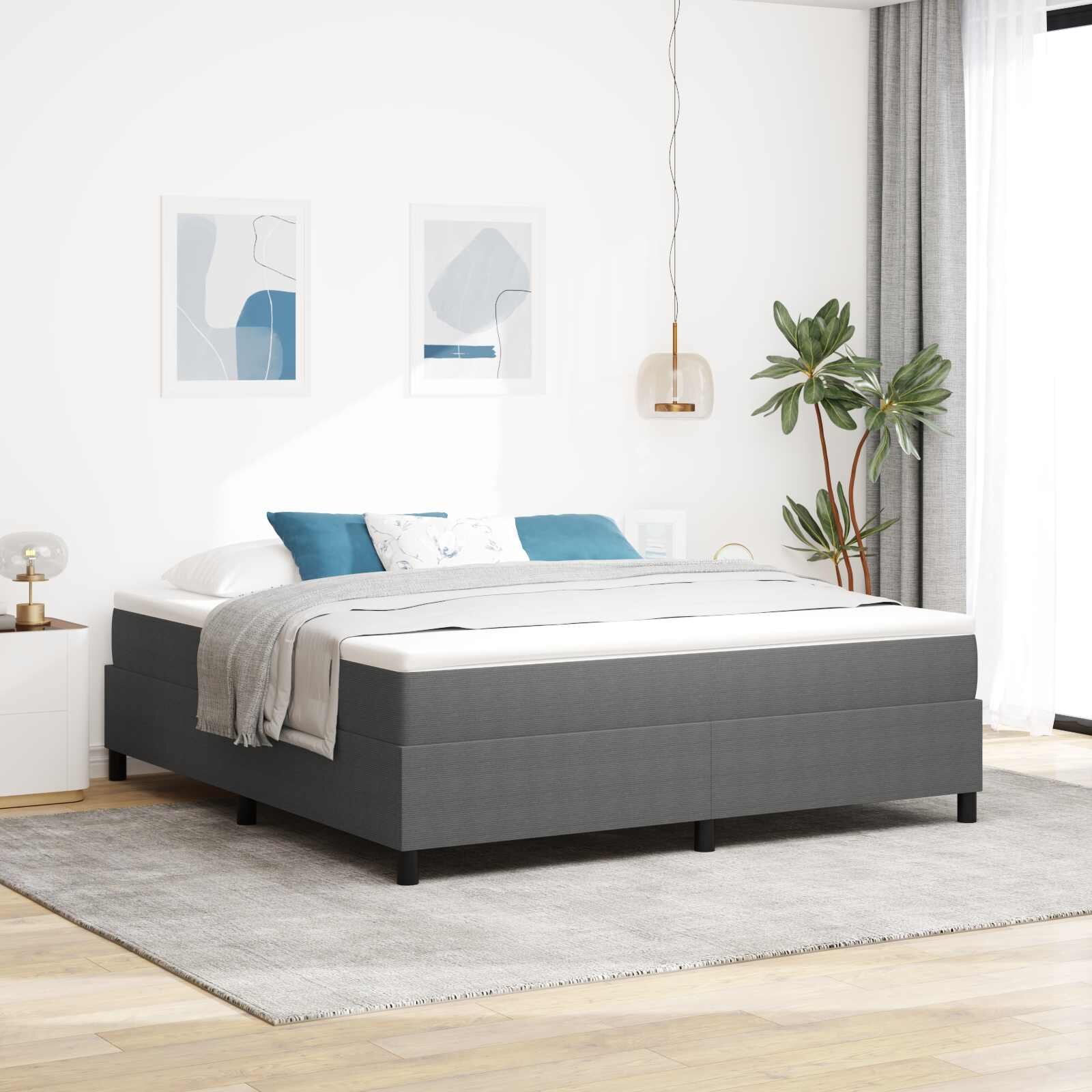 vidaXL Платформено легло Светлосиво 180 x 200 cm Кордюрова тъкан