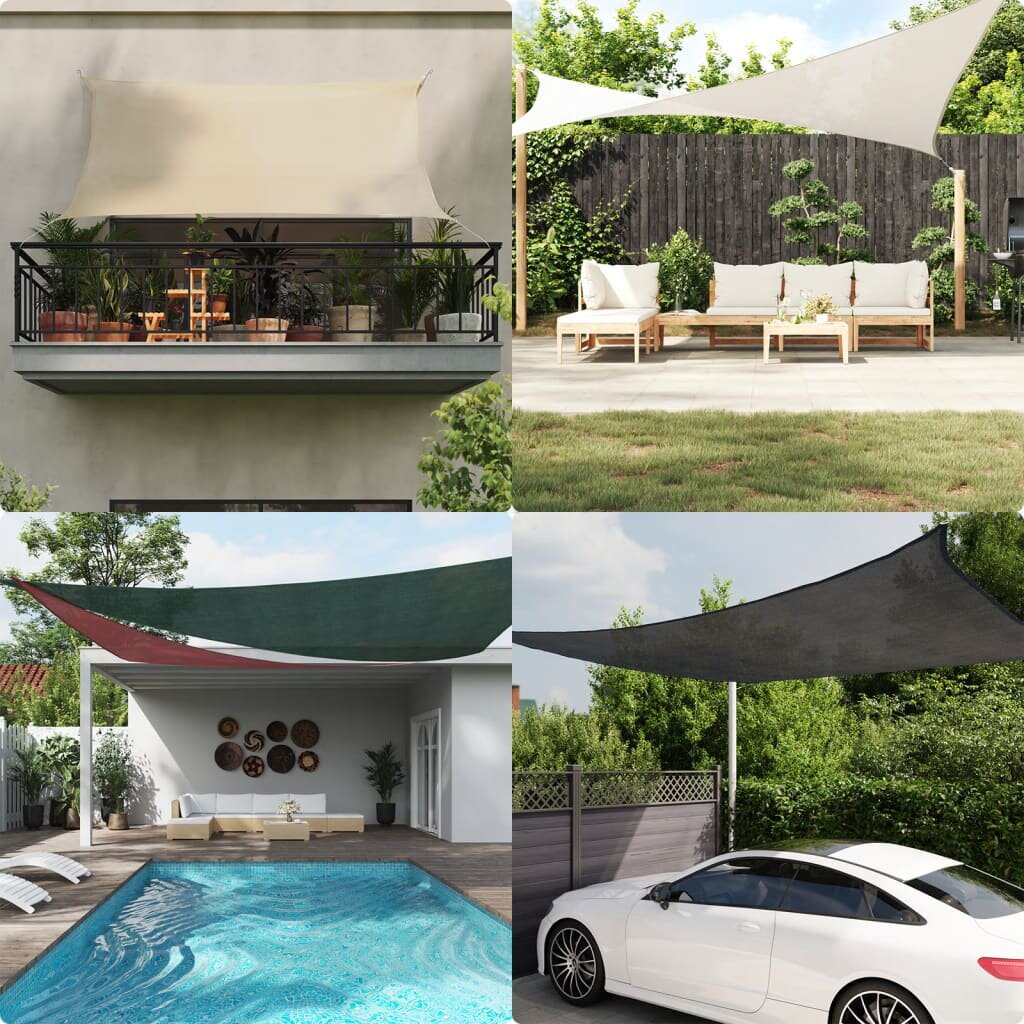 vidaXL Платно-сенник 160 г/м² жълто 5x7x7 м HDPE