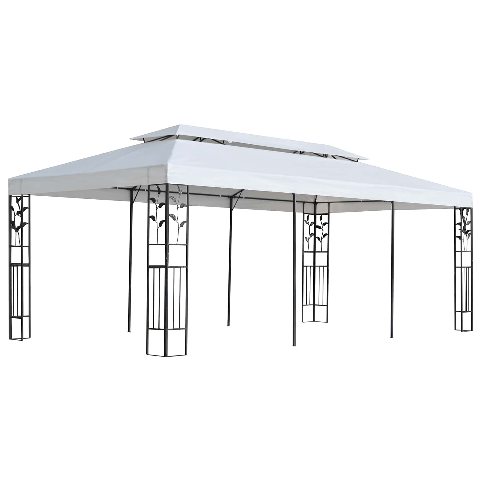 vidaXL Платно за шатра Бяло 300 x 600 cm Полиестер