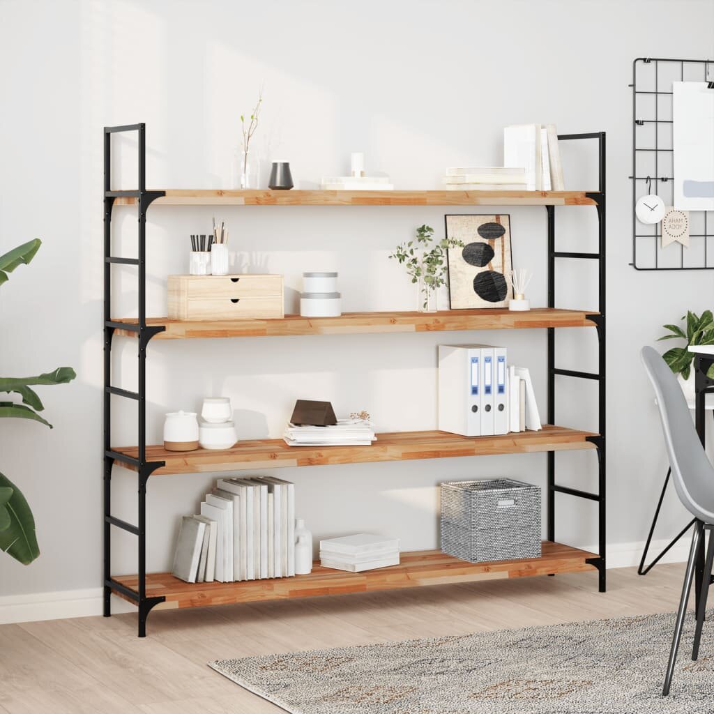 vidaXL Плаващ рафт 2 бр 160x30x4 см маслен финиш акация масив