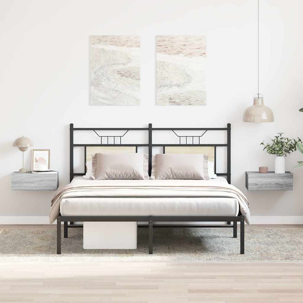 vidaXL Плаващи нощни шкафчета 2 бр сив сонома 40x30x15 см инж. дърво