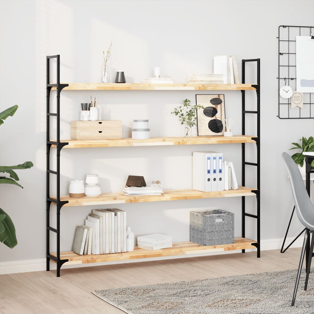 vidaXL Плаващи рафтове 2 бр. 140x20x4 см необработена масивна дървесина акация