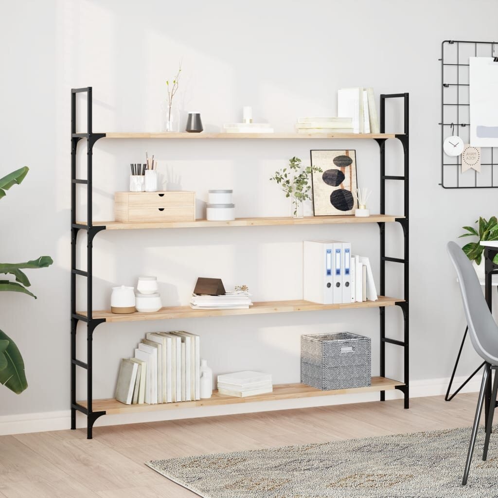 vidaXL Плаващи рафтове 2 бр. 160x20x2 см необработена масивна акация