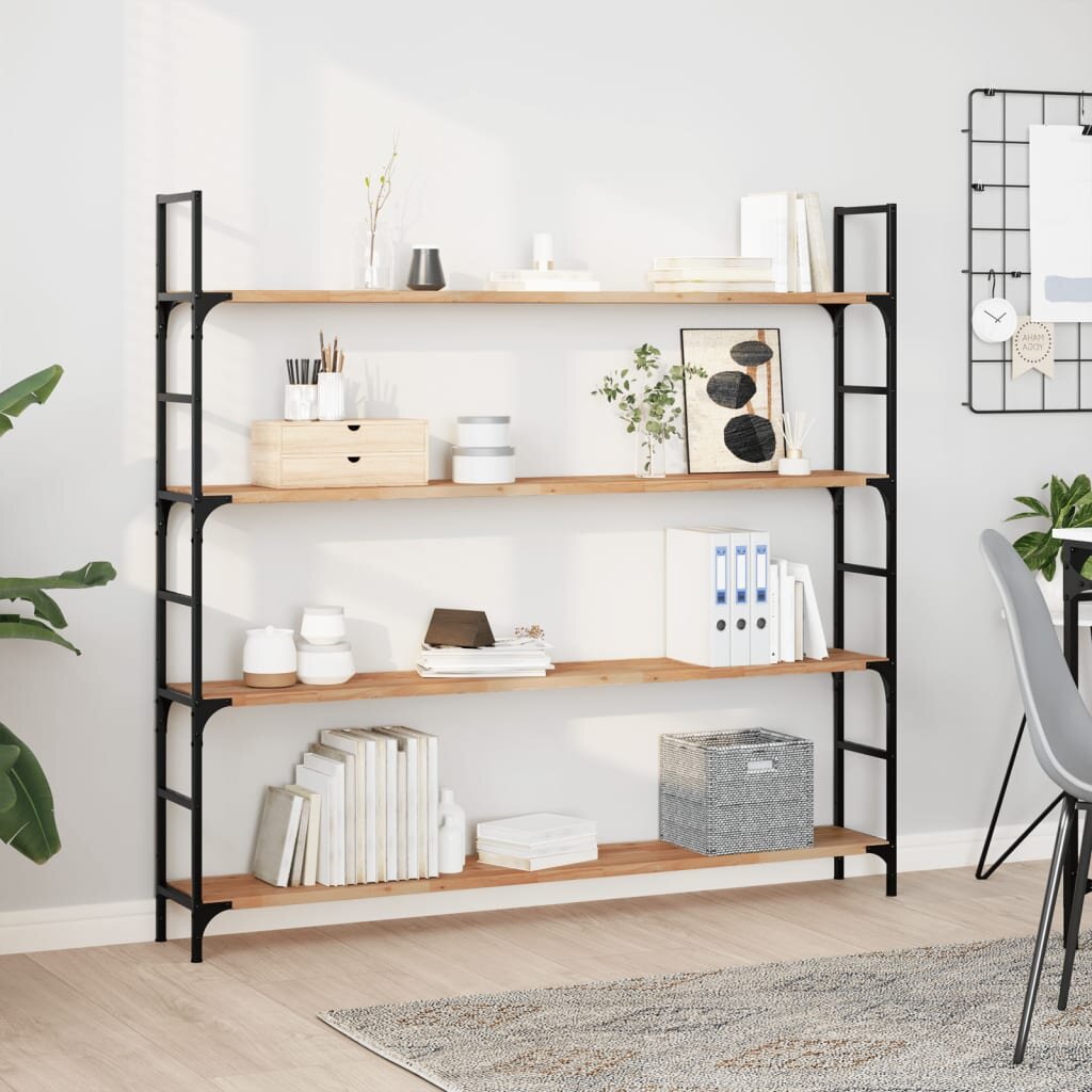vidaXL Плаващи рафтове 4 бр. 160x20x2 см маслено обработени масивна дървесина акация