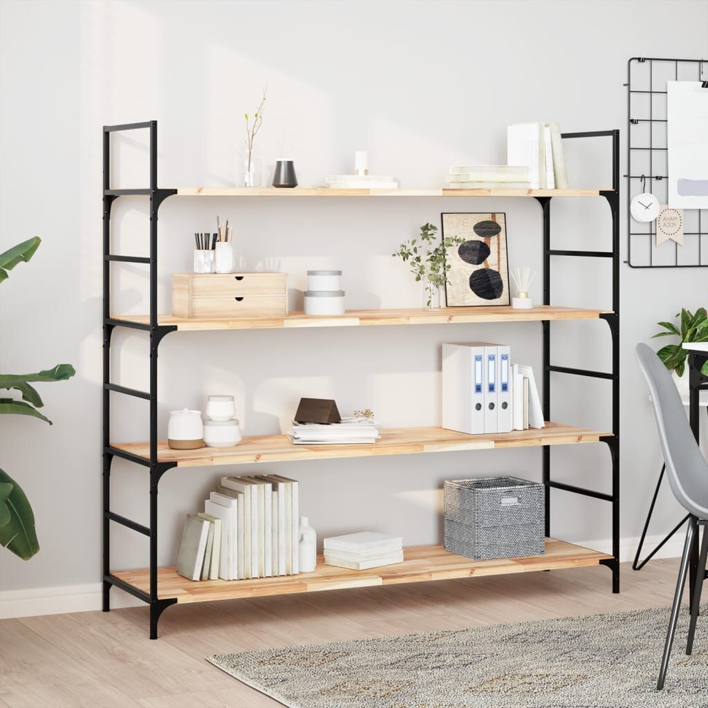 vidaXL Плаващи рафтове 4 бр. 160x40x2 см необработена масивна дървесина акация