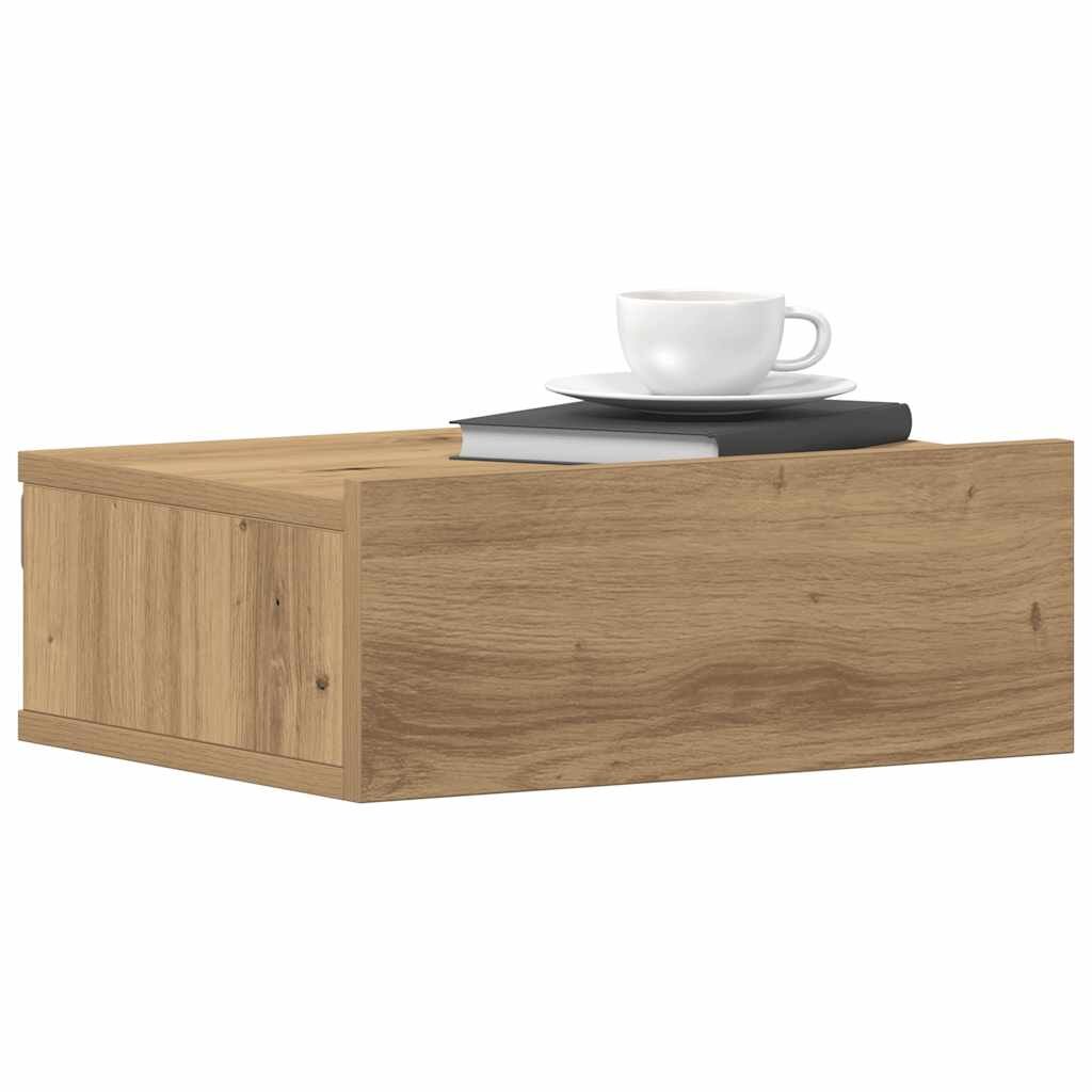 vidaXL Плаващо нощно шкафче Artisan Oak 40x32x15cm Инженерна дървесина