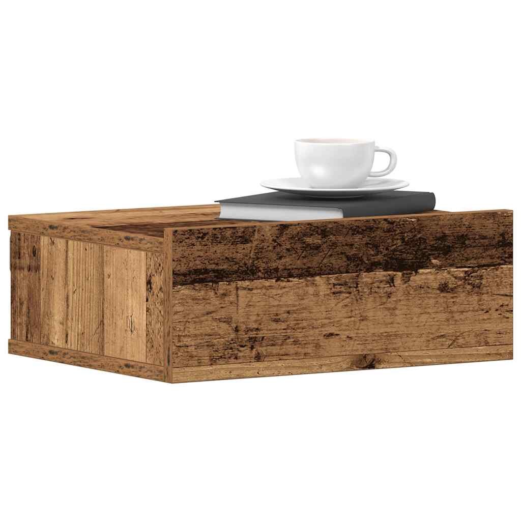 vidaXL Плаващо нощно шкафче от старо дърво 40x32x15 cm