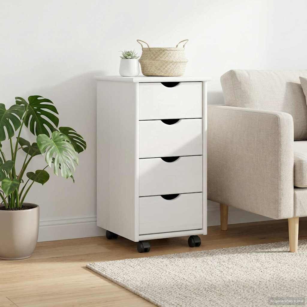 vidaXL Плъзгащ кабинет 34 x 39 x 655 cm Солиден бор Бяло