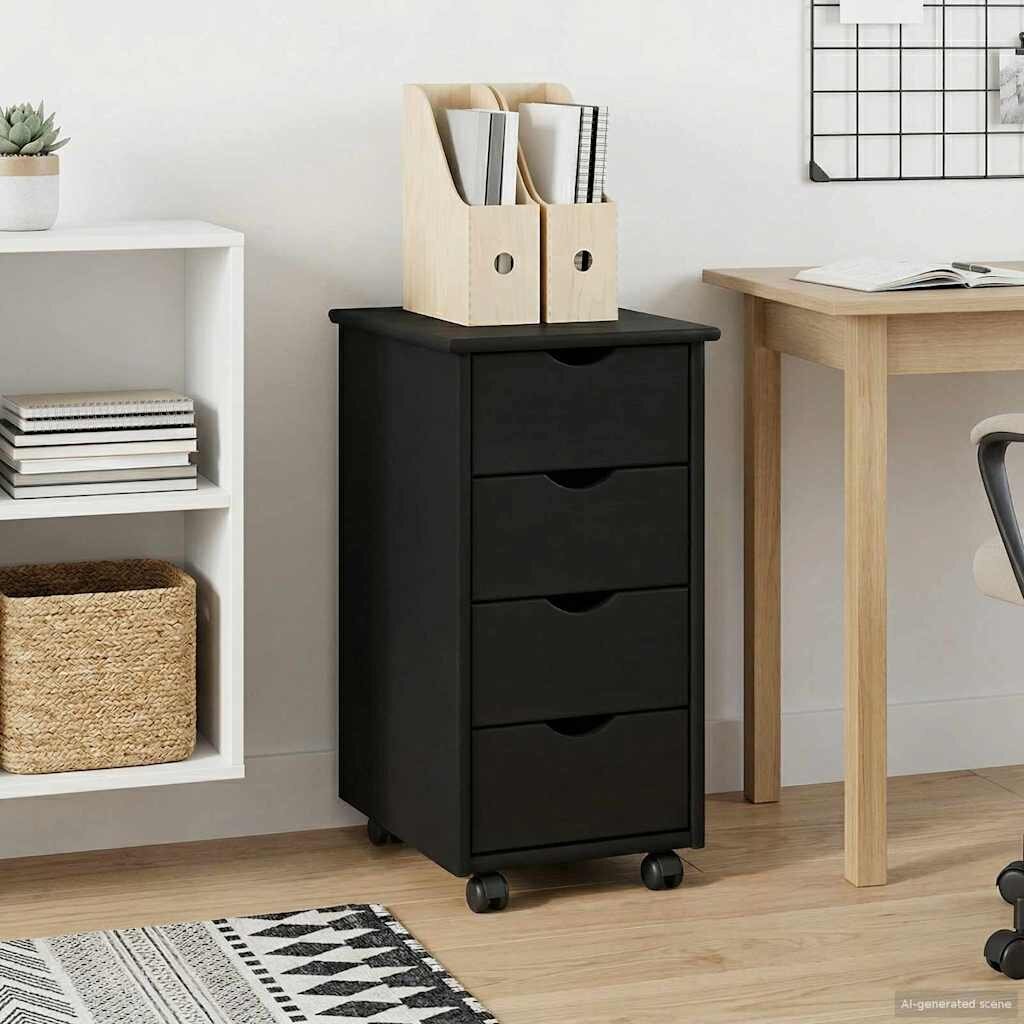 vidaXL Плъзгащ кабинет 34 x 39 x 655 cm Солиден бор Черно