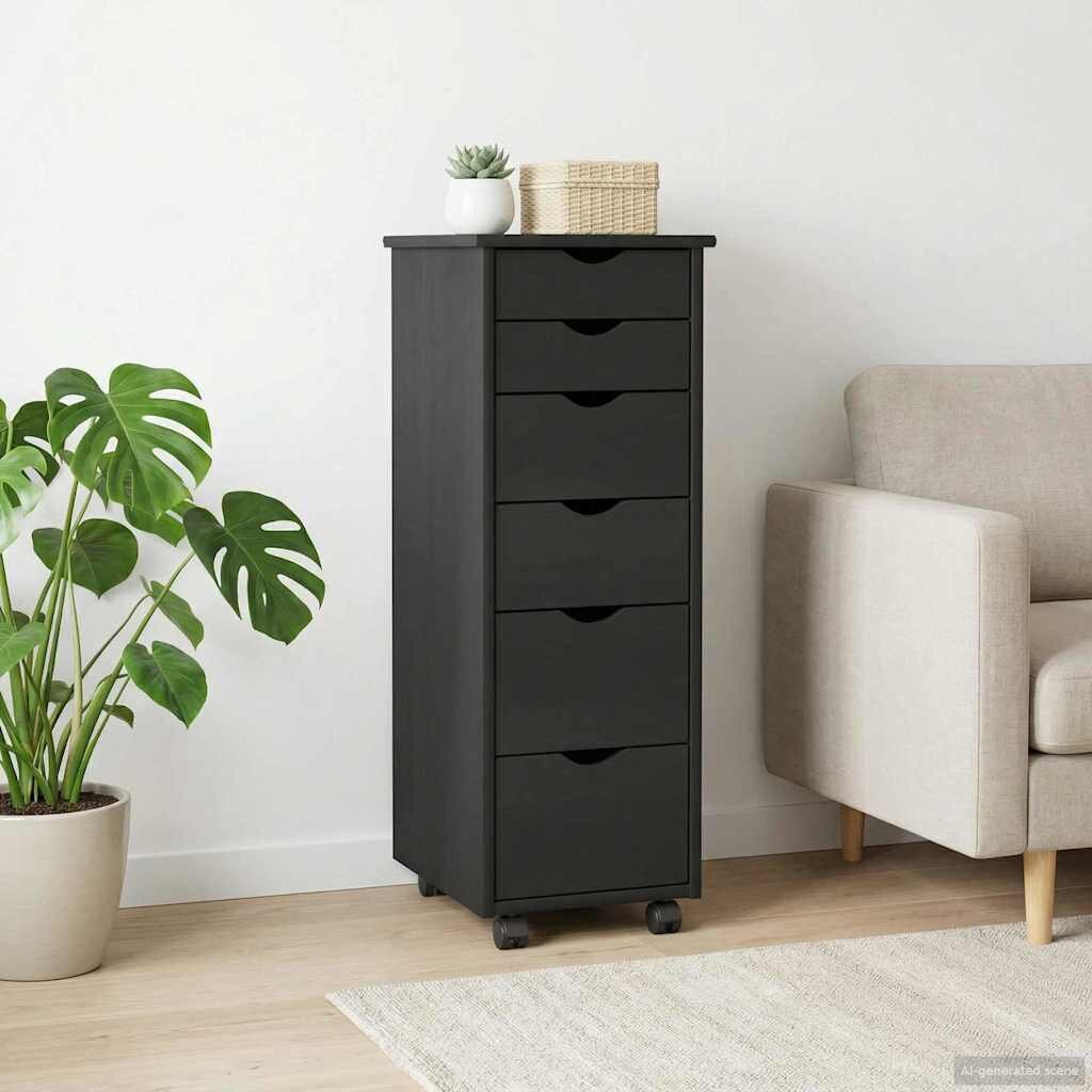 vidaXL Плъзгащ кабинет 34 x 39 x 935 см Солиден бор Черно