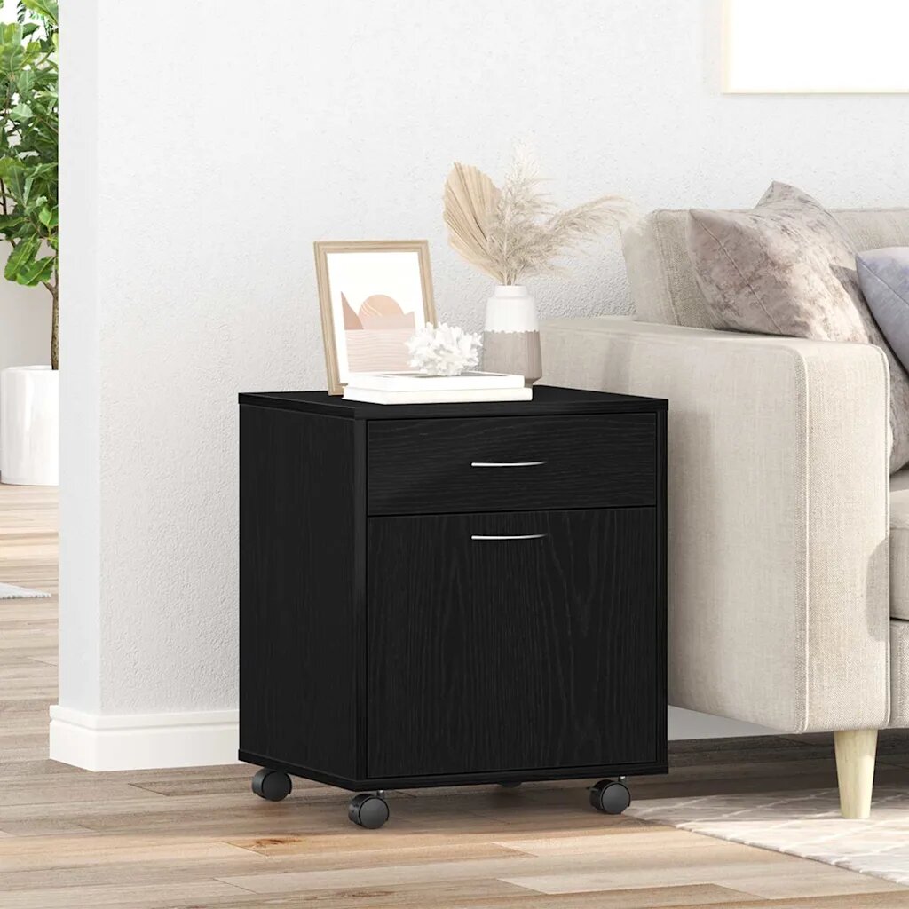 vidaXL Плъзгащ кабинет 45 x 38 x 54 см Инженерна дървесина Черния дъб