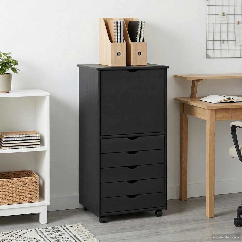 vidaXL Плъзгащ кабинет 53 x 39 x 103 cm Солиден бор Сив