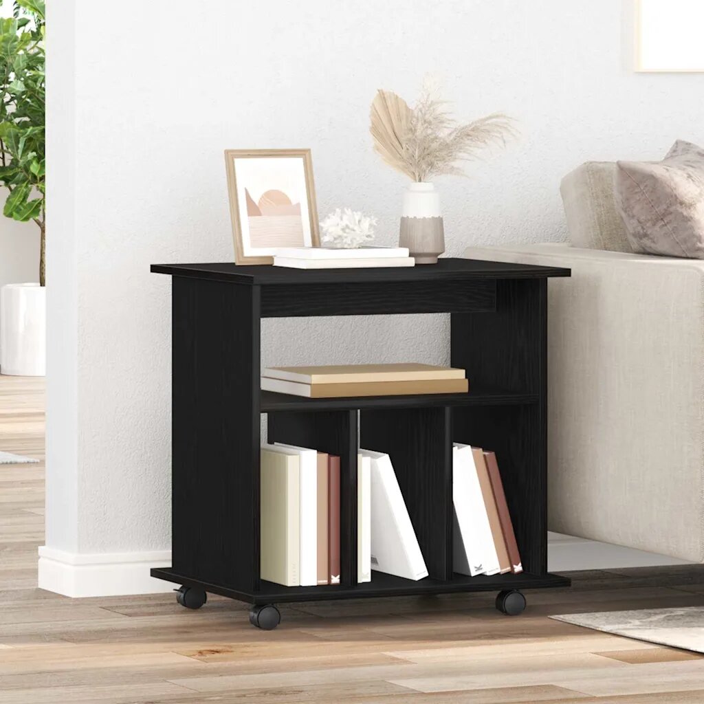 vidaXL Плъзгащ кабинет 60 x 45 x 55 см Инженерна дървесина Черния дъб