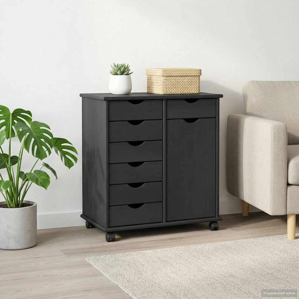 vidaXL Плъзгащ кабинет 635 x 39 x 655 см Солиден бор Сив