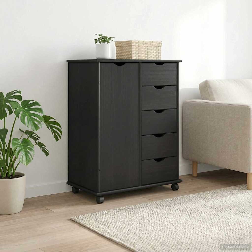 vidaXL Плъзгащ кабинет 635 x 39 x 79 см Солиден бор Сив